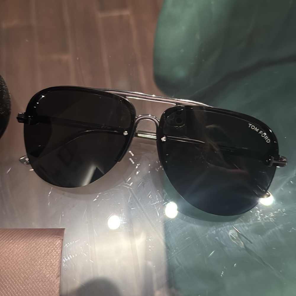 Tom Ford Dark Gray Aviator Sunglasses